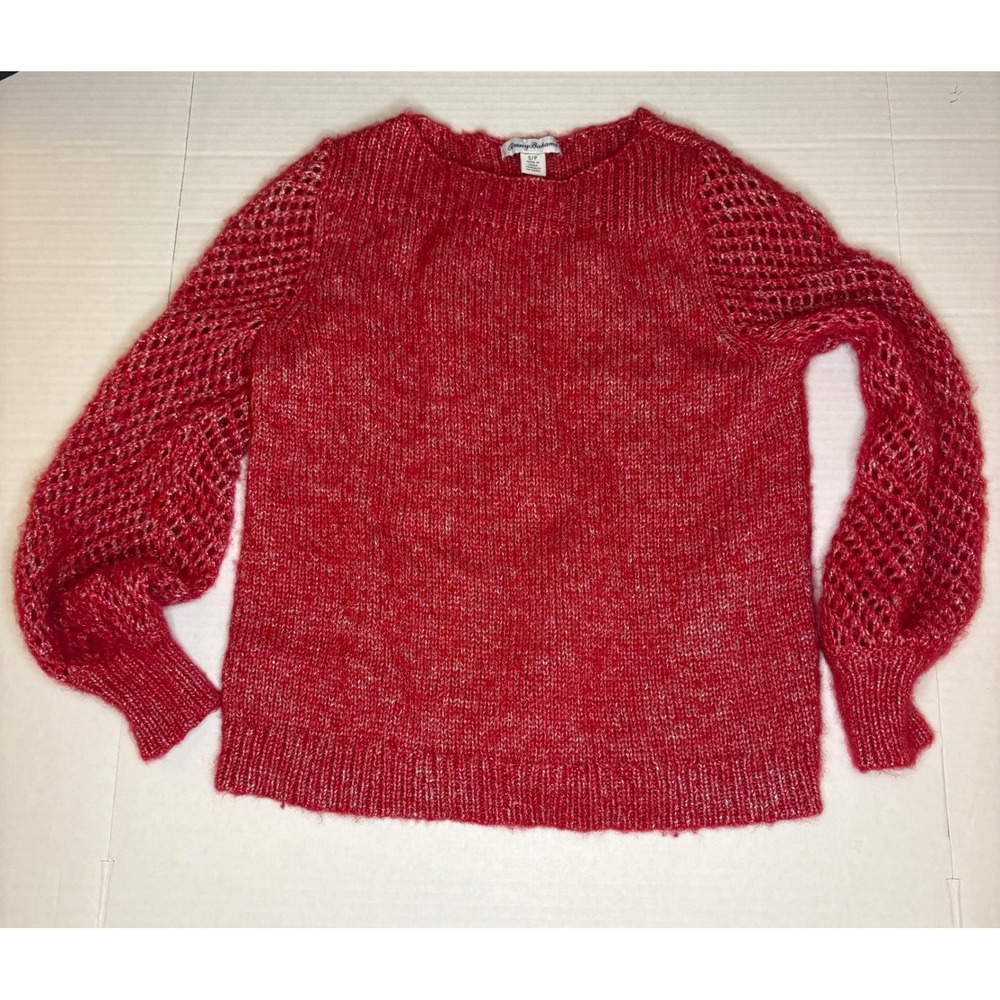 Tommy Bahama Shimmer Balloon Sleeve Sweater Red